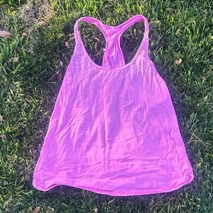 Lululemon pink striped racerback gym athletic sleeveless workout tank top y2k